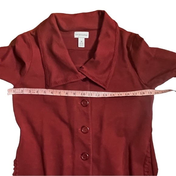 Soft Surroundings Burgundy Rachel Embroidered Knit Coat Women's Medium - Picture 8 of 9